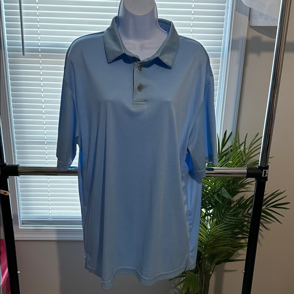 PGA Tour Men's Sky Blue Polo with Collar